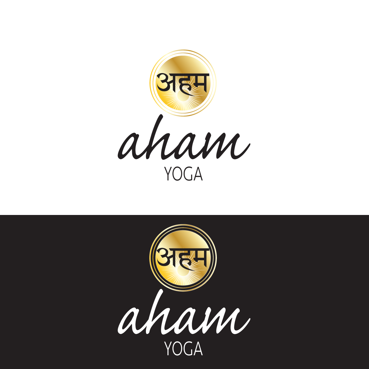 Logo Design by Samantha Ward Design for aham yoga | Design #21722799