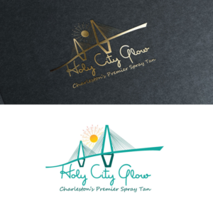 (Line 1)Holy City Glow  (Line 2)  Charleston’s Premier Spray Tan  | Diseño de Logo por Juli creation