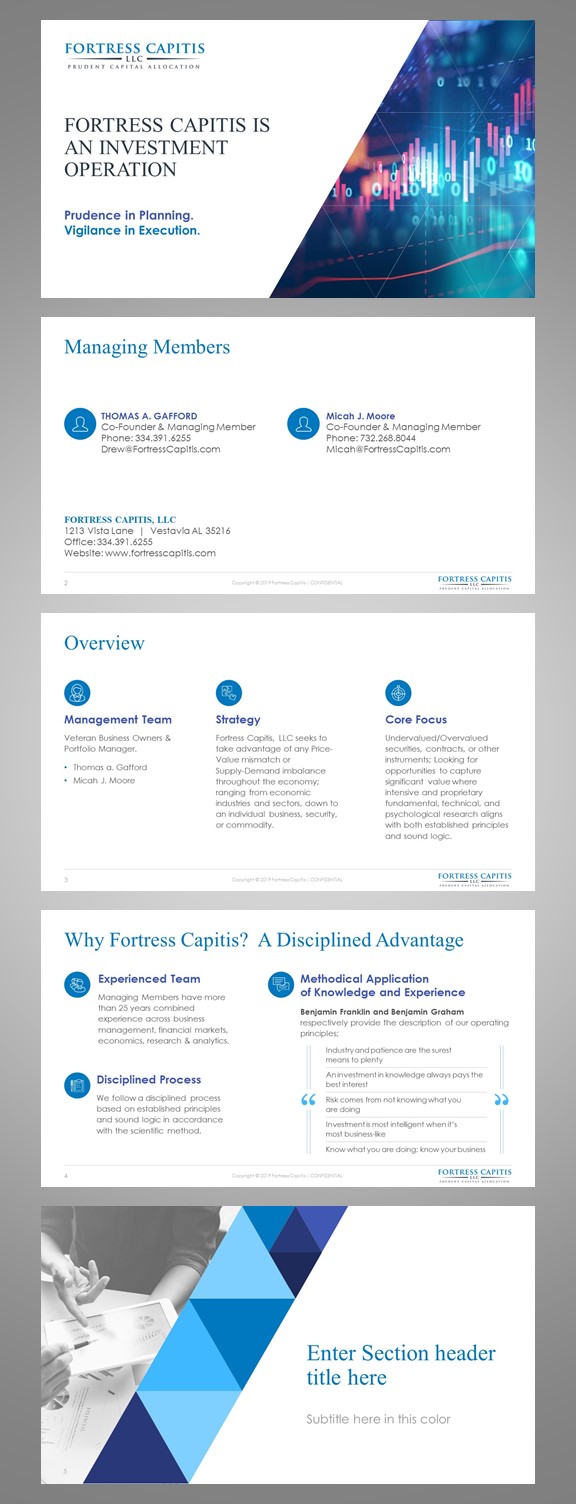 Diseño de PowerPoint por dhuruvam para Four Dimensional Capital LLC | Diseño #21715960