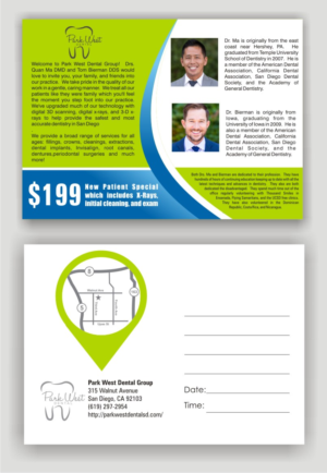 Postcard Design by SUNEEEEEL for San Diego Dental Studio | Design: #21760977