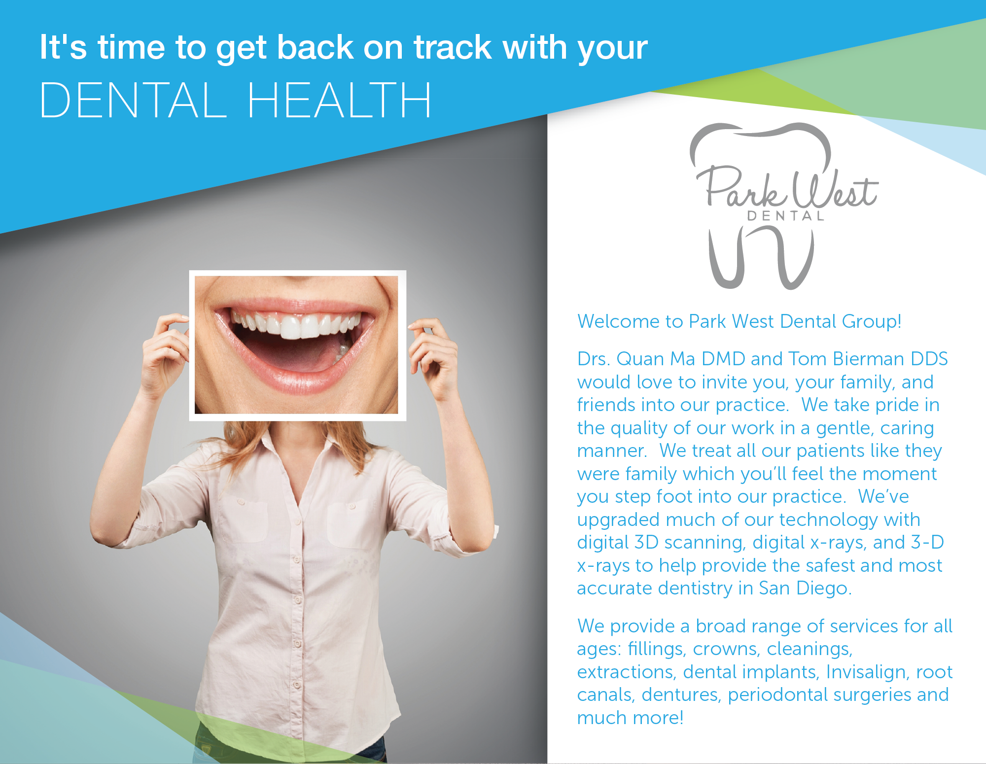 Postkarten-Design von Akshar Shailesh für San Diego Dental Studio | Design #21725187