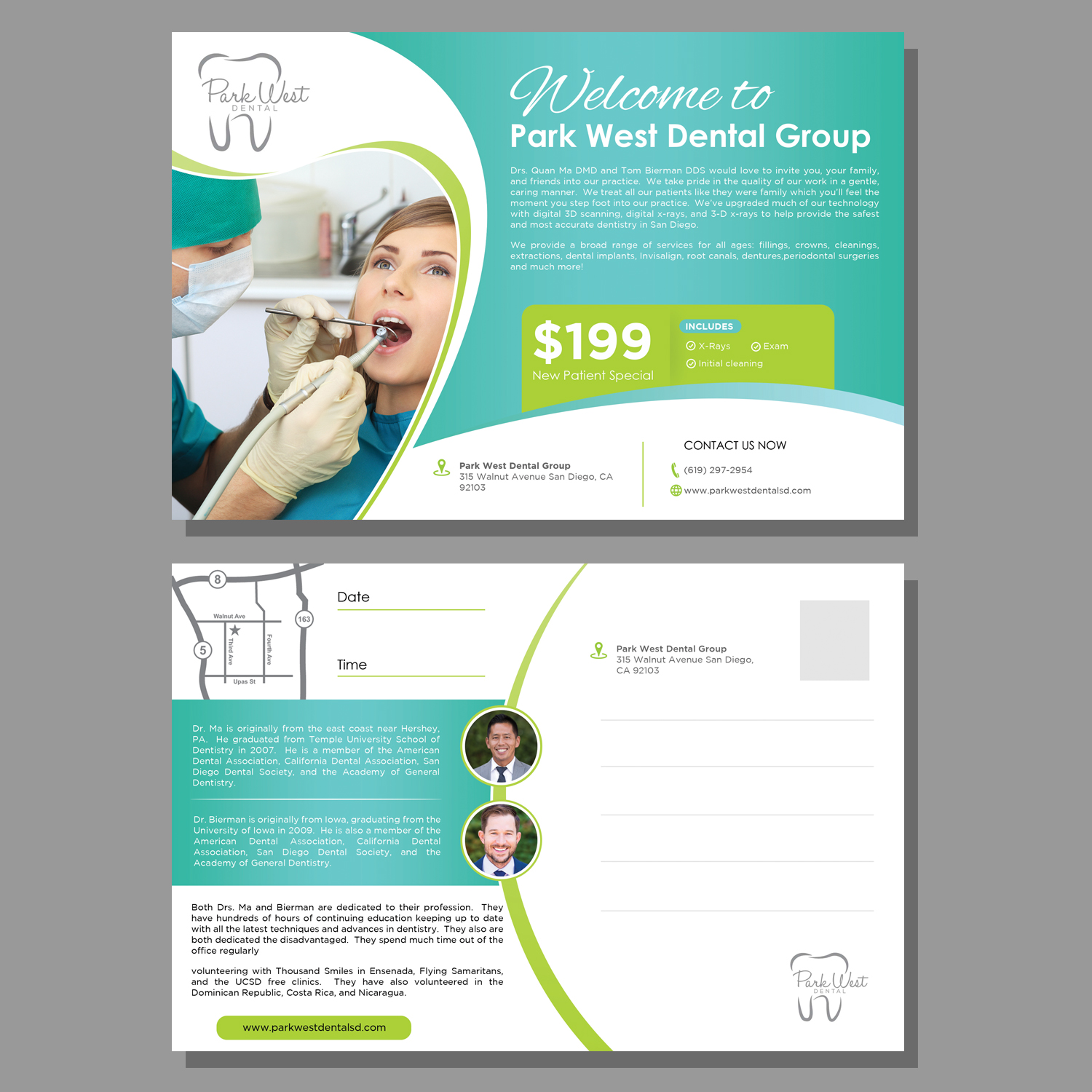 Postcard Design by aspiremedia for San Diego Dental Studio | Design #21720365