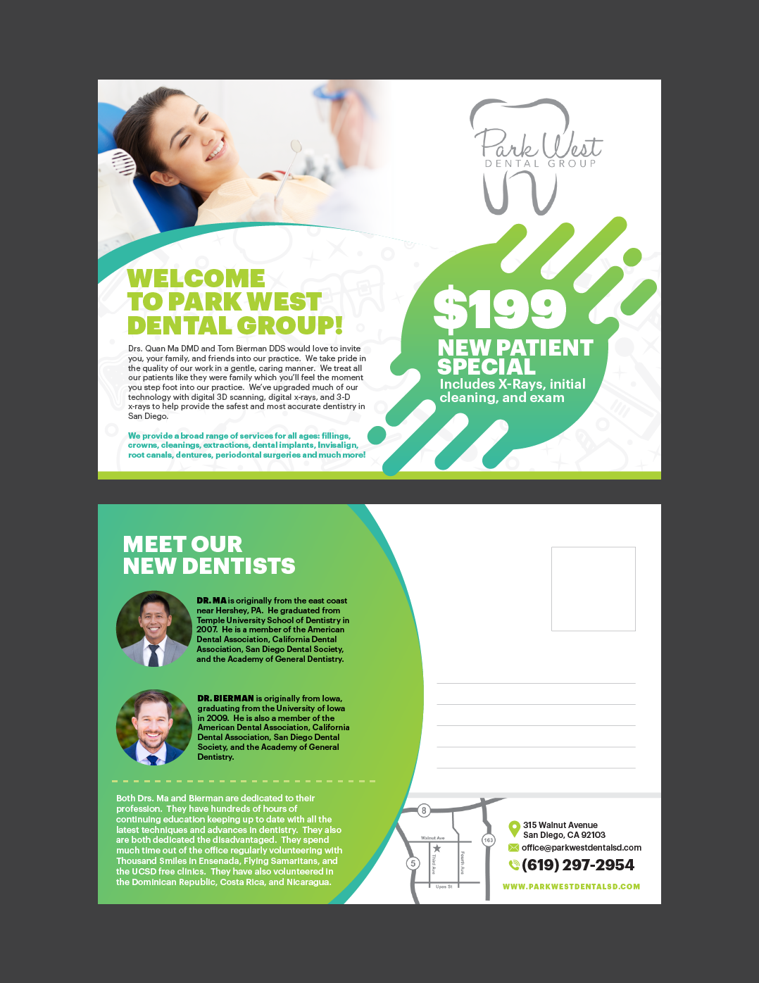 Postcard Design by Benson M. for San Diego Dental Studio | Design #21763911