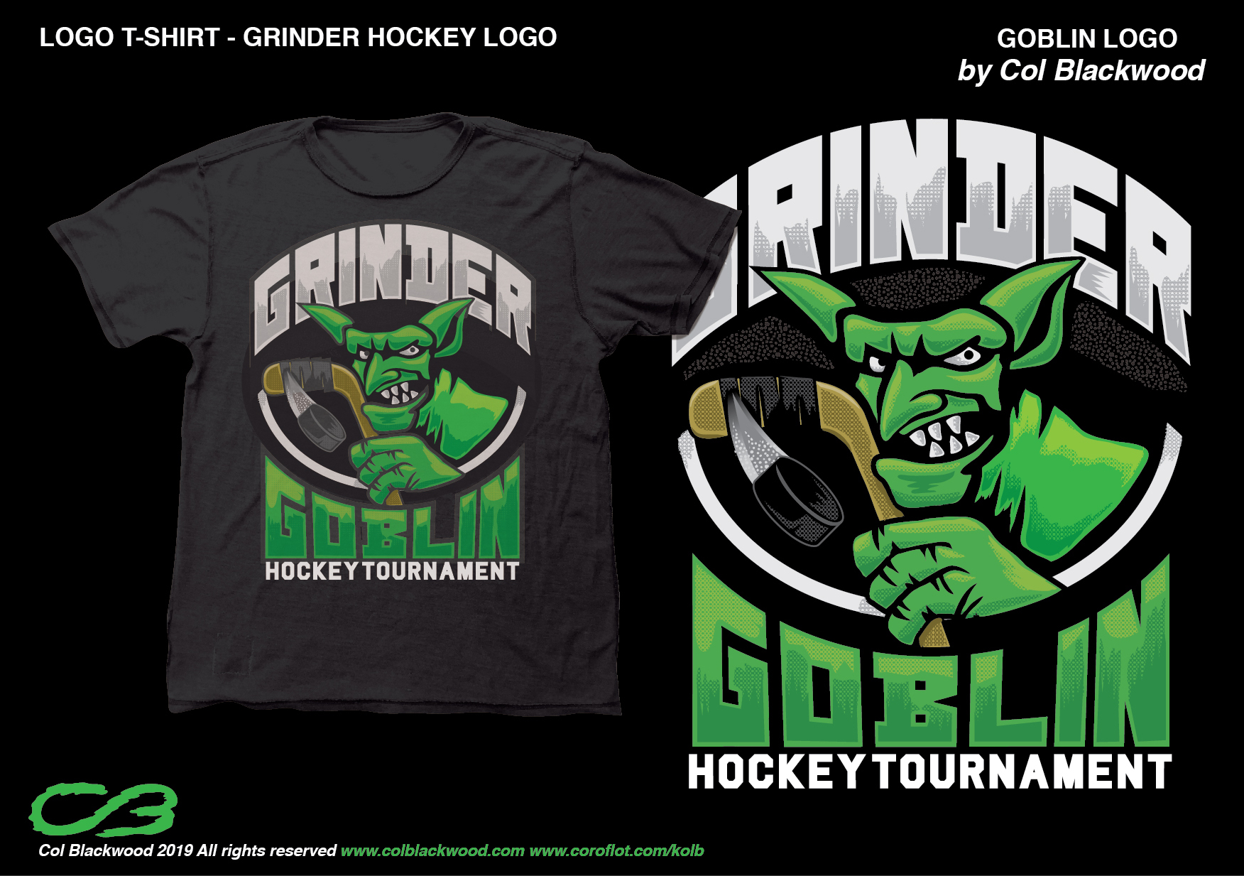 T-shirt Design by Col 3 for Grinder Hockey LLC | Design #21789822