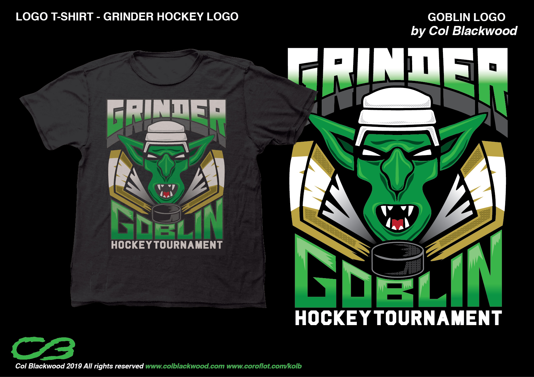 T-shirt Design by Col 3 for Grinder Hockey LLC | Design #21795859