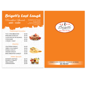 Breakfast Menu at a Bar and Grill | Design de Menu par Mishuy