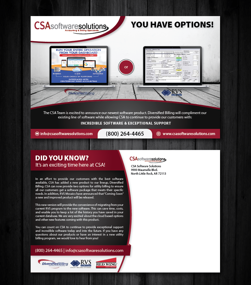 Diseño de Postal por alex989 para CSA Software Solutions | Diseño #21733520