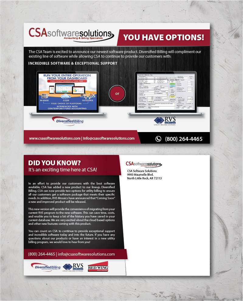 Diseño de Postal por alex989 para CSA Software Solutions | Diseño #21733613