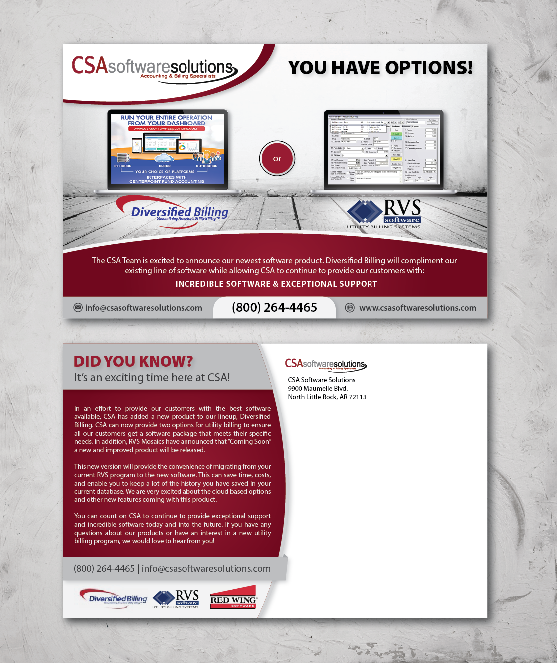 Design de Carte Postale par alex989 pour CSA Software Solutions | Design #21765587