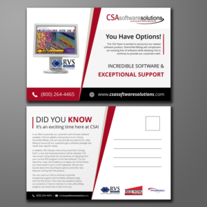 Design de Carte Postale par ecorokerz pour CSA Software Solutions | Design : #21735415