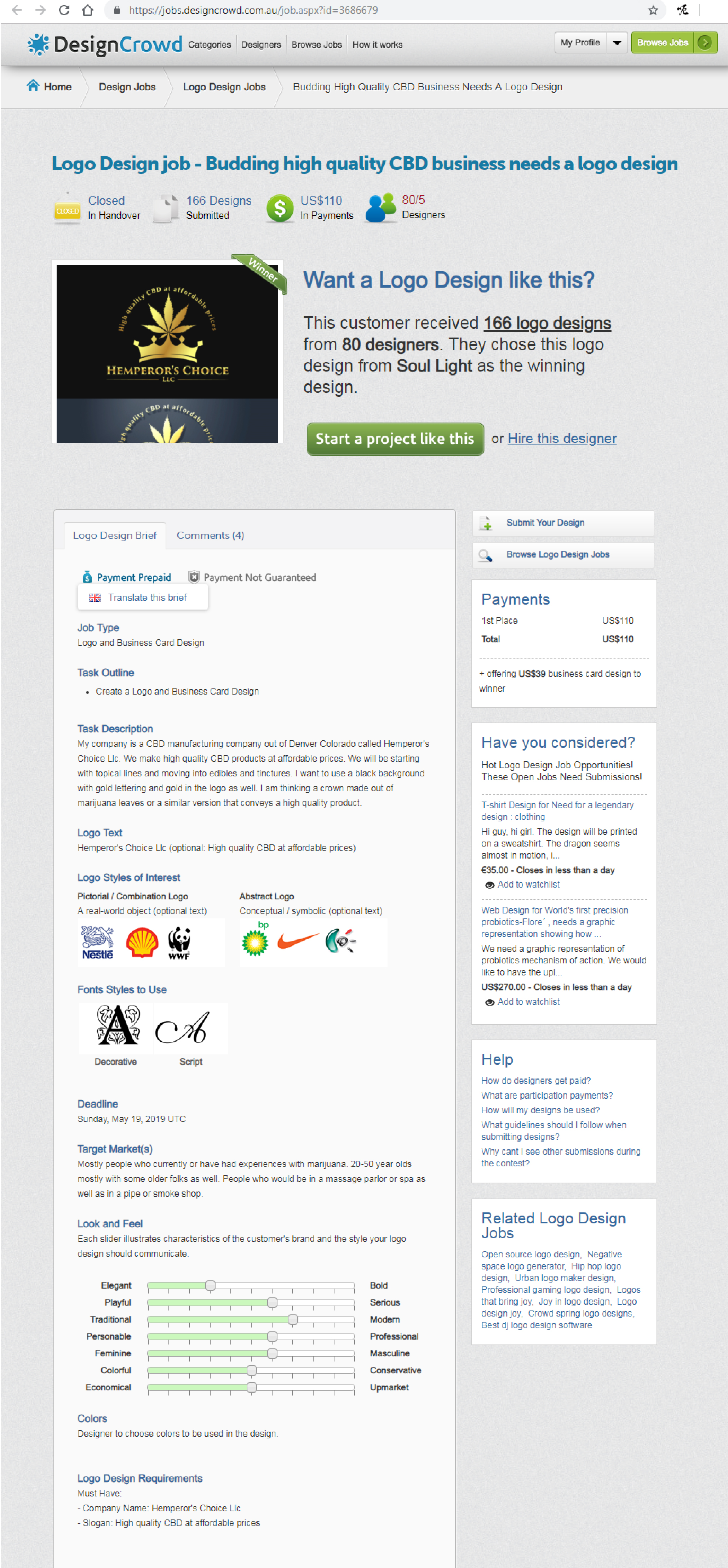 Diseño de Logo por Soul Light para Hemperor’s Choice Llc | Diseño #21844269