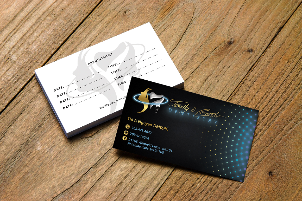 Business Card Design by Hardcore Design for Thi A Nguyen DMD,PC | Design #21760297