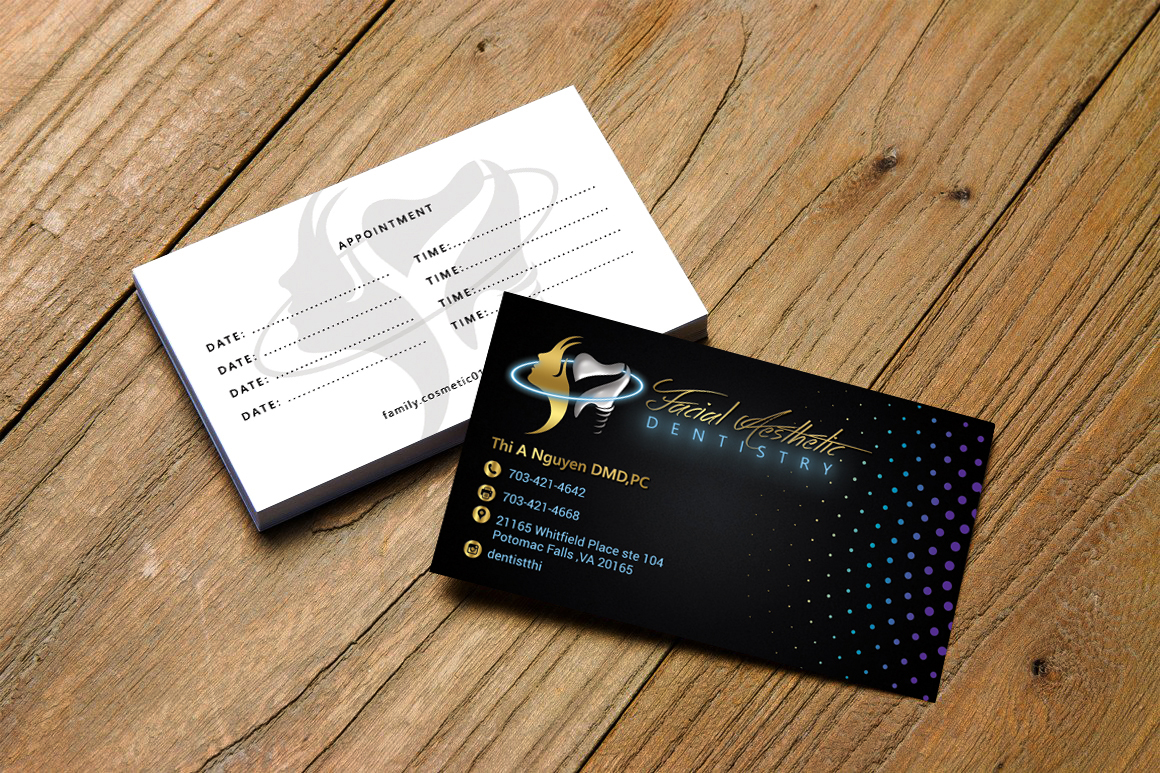Business Card Design by Hardcore Design for Thi A Nguyen DMD,PC | Design #21770769