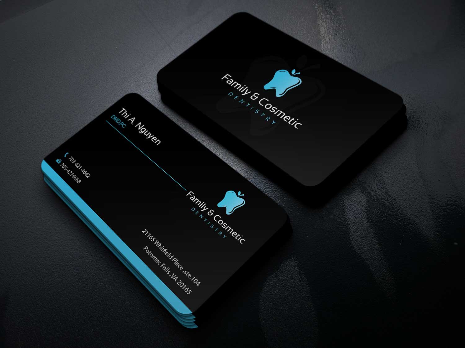 Business Card Design by Riz' for Thi A Nguyen DMD,PC | Design #21754925