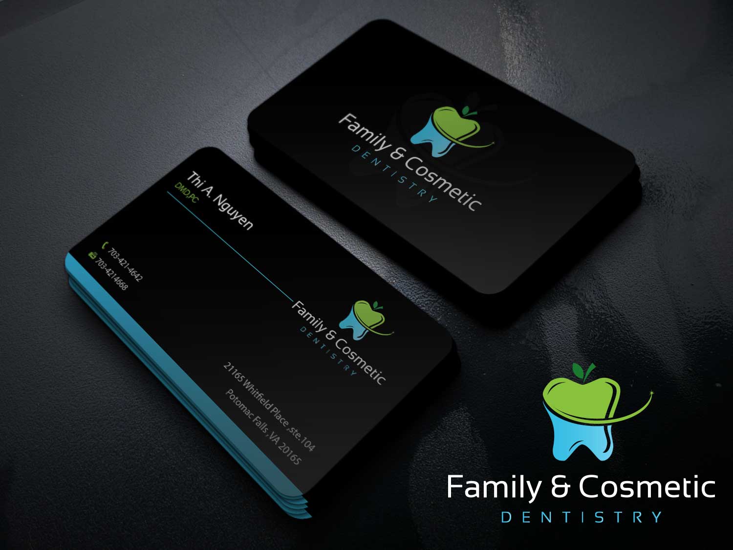 Business Card Design by Riz' for Thi A Nguyen DMD,PC | Design #21762673