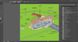 Illustrator Drawing of Nuclear Launch Facility Cutaway for a Museum Exhibit | Illustration Design by Market bees