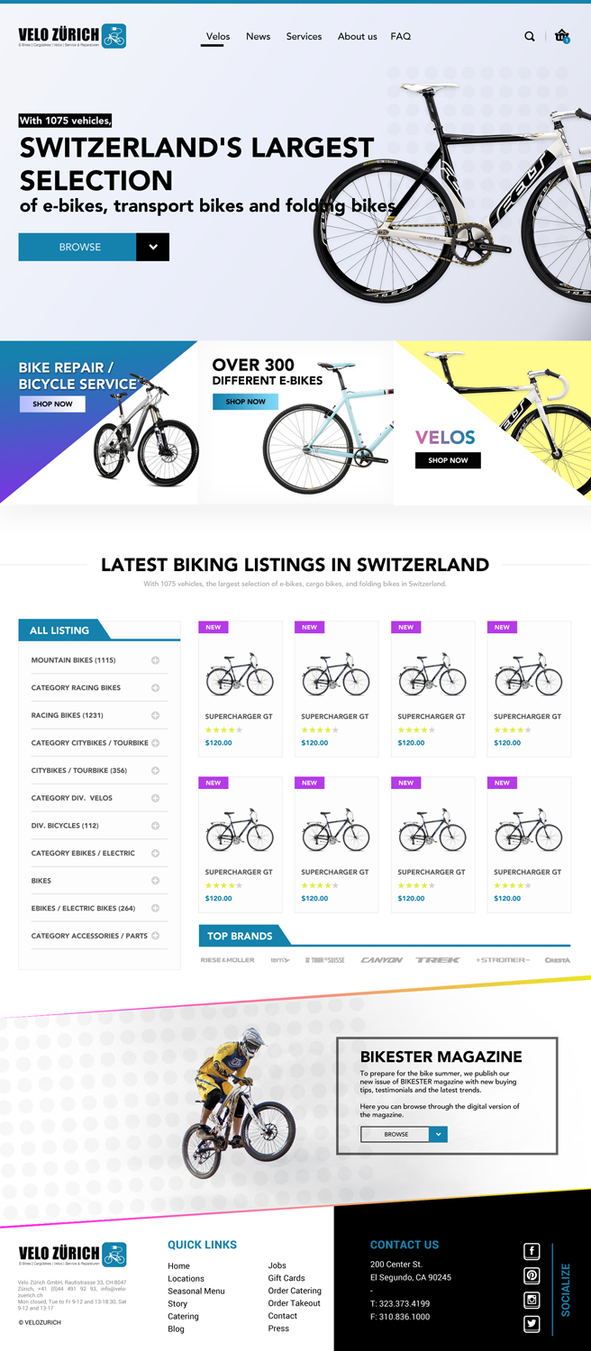 Web Design by Deli for Velo Zürich GmbH | Design #21803280