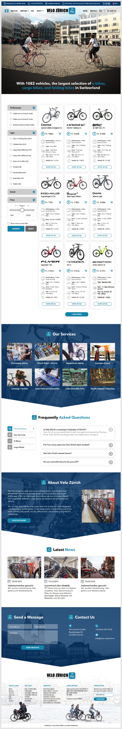 Web Design by -Marc- for Velo Zürich GmbH | Design #21802370