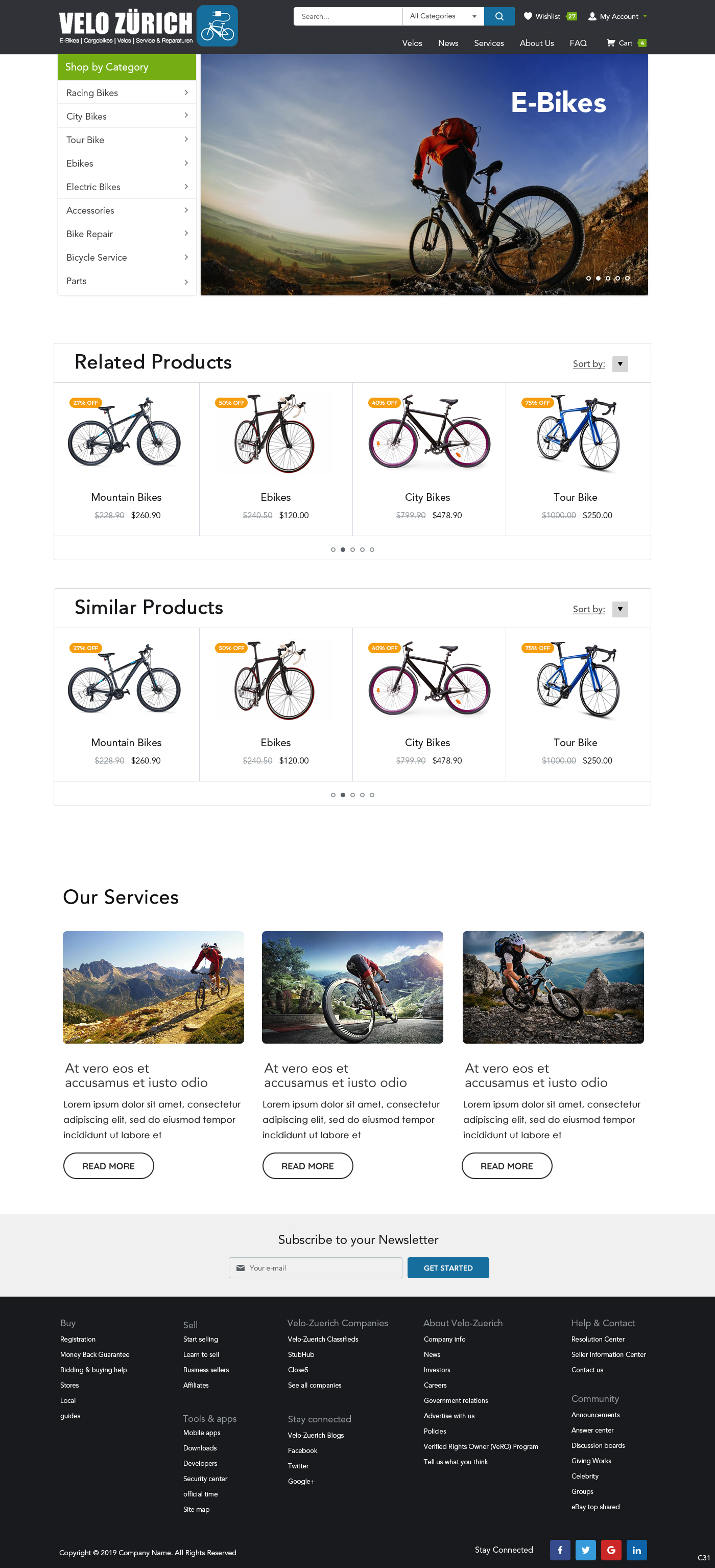 Web Design by pb for Velo Zürich GmbH | Design #21757014