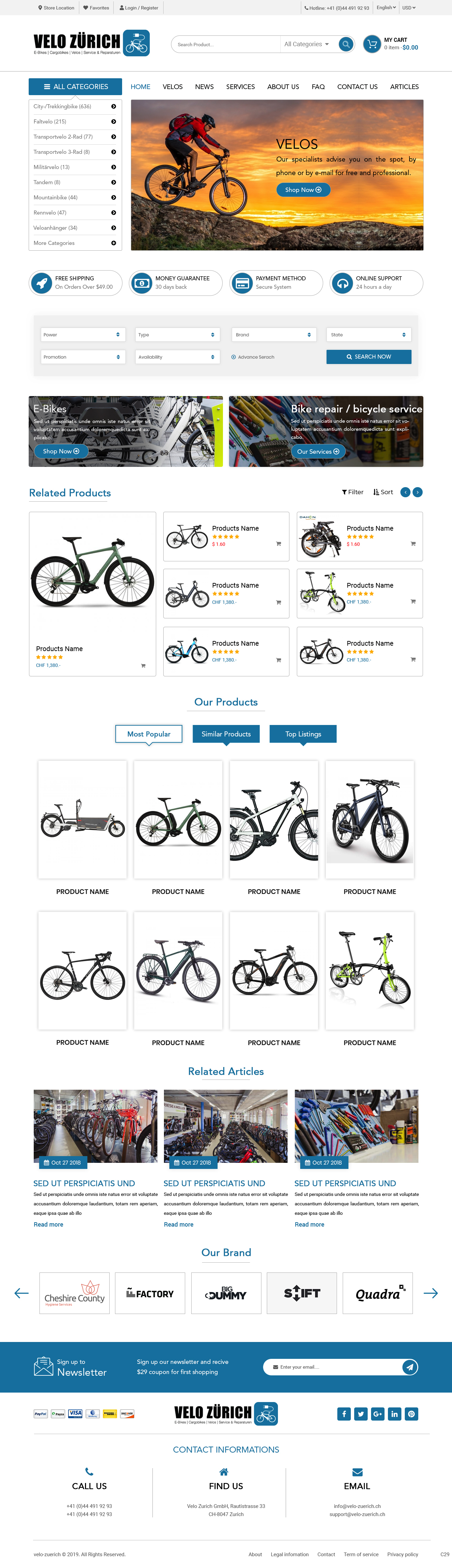 Diseño Web por pb para Velo Zürich GmbH | Diseño #21757015
