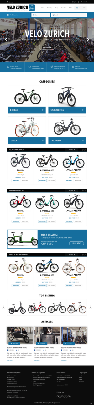 Web Design by pb for Velo Zürich GmbH | Design: #21757016