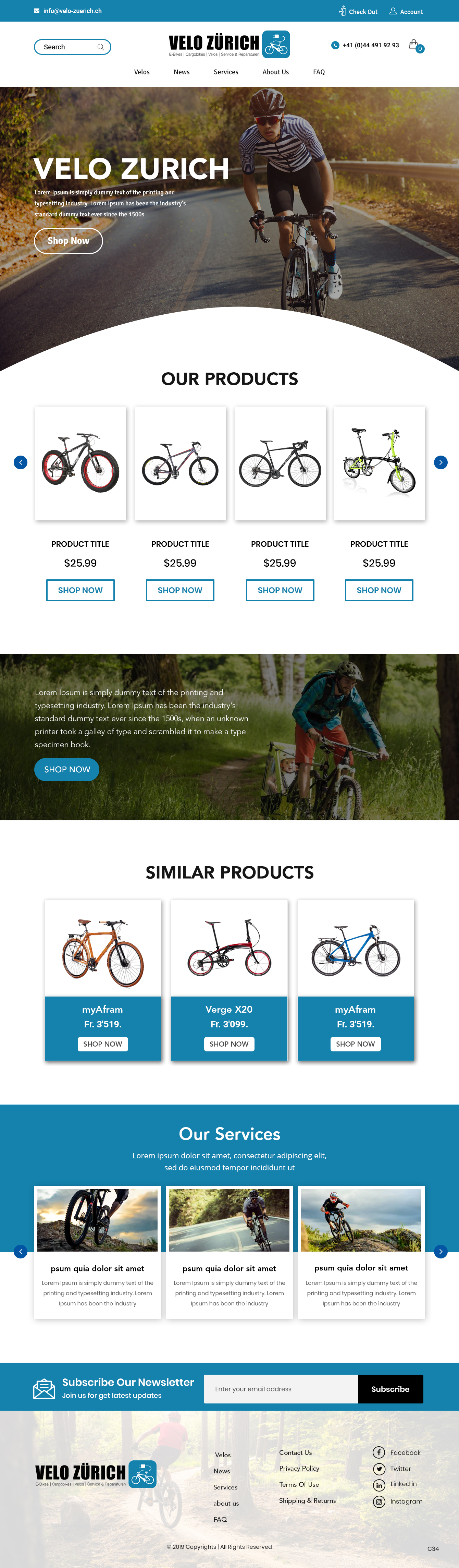Web Design by pb for Velo Zürich GmbH | Design #21757017