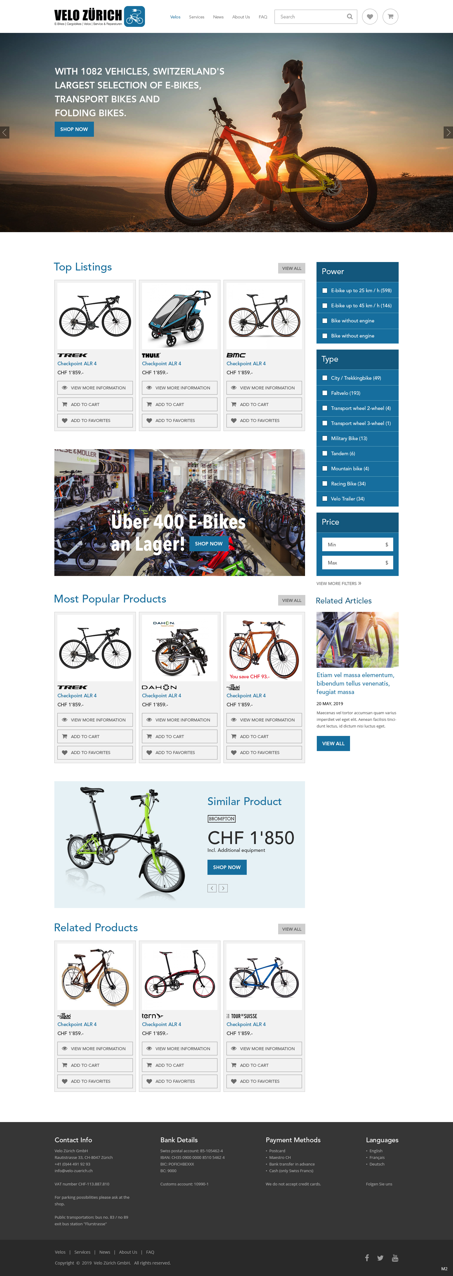 Diseño Web por pb para Velo Zürich GmbH | Diseño #21757020
