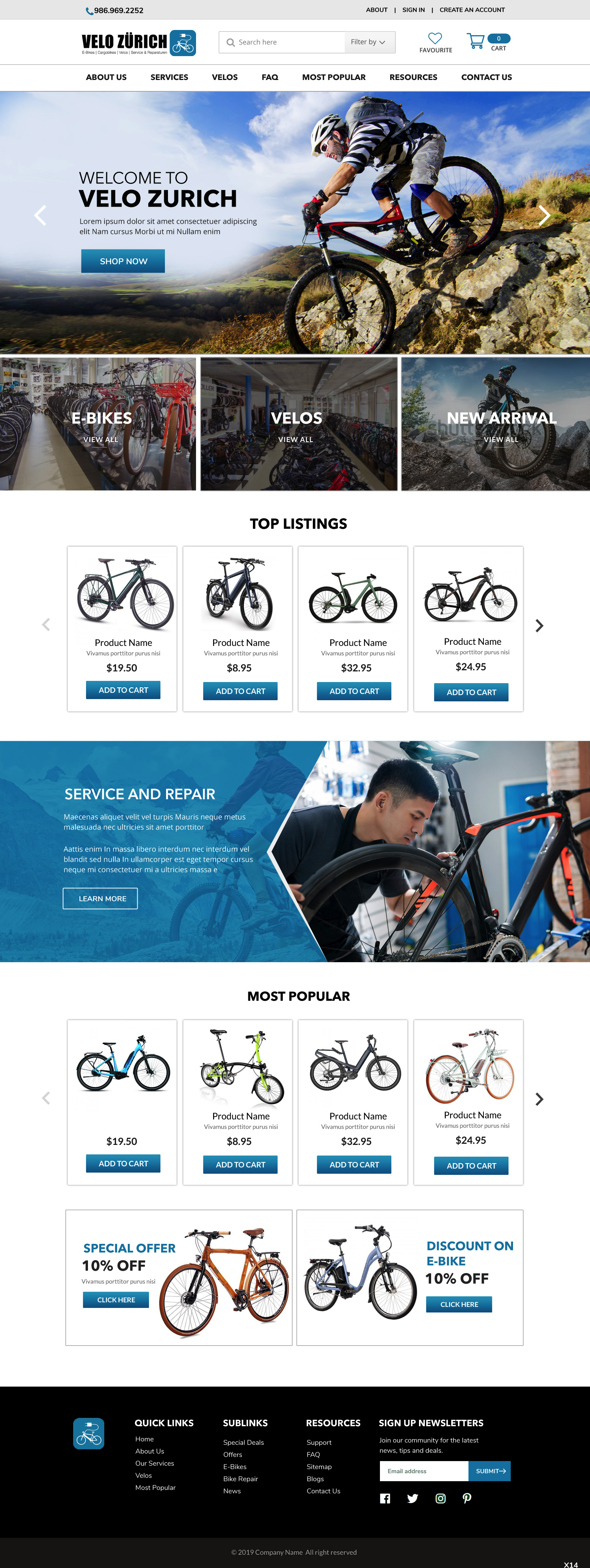 Web Design by pb for Velo Zürich GmbH | Design #21757022