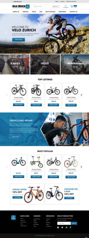 Web Design by pb for Velo Zürich GmbH | Design: #21757022