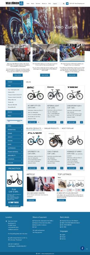Web Design by pb for Velo Zürich GmbH | Design: #21757023