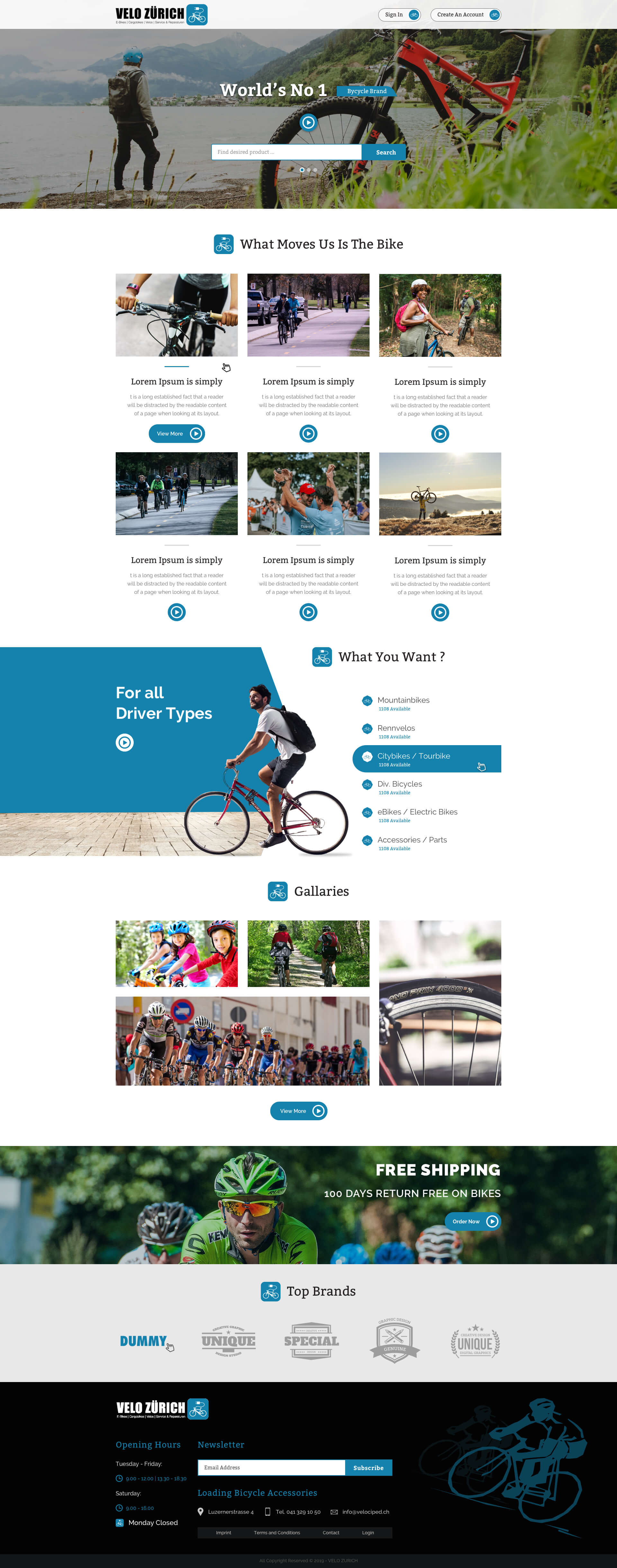 Web Design par Pram Shaw pour Velo Zürich GmbH | Design #21764109