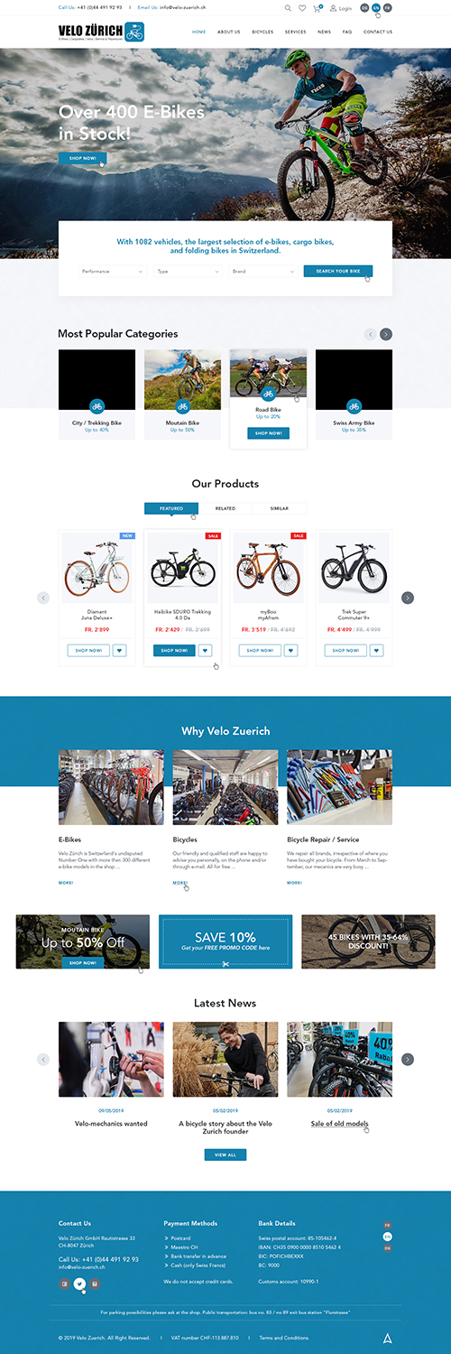 Web Design by Ved Web Services for Velo Zürich GmbH | Design #21756523