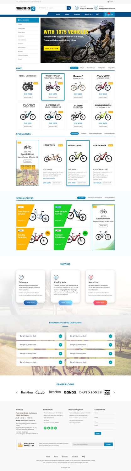 Web-Design von AbhishekRoyBunty für Velo Zürich GmbH | Design #21818008