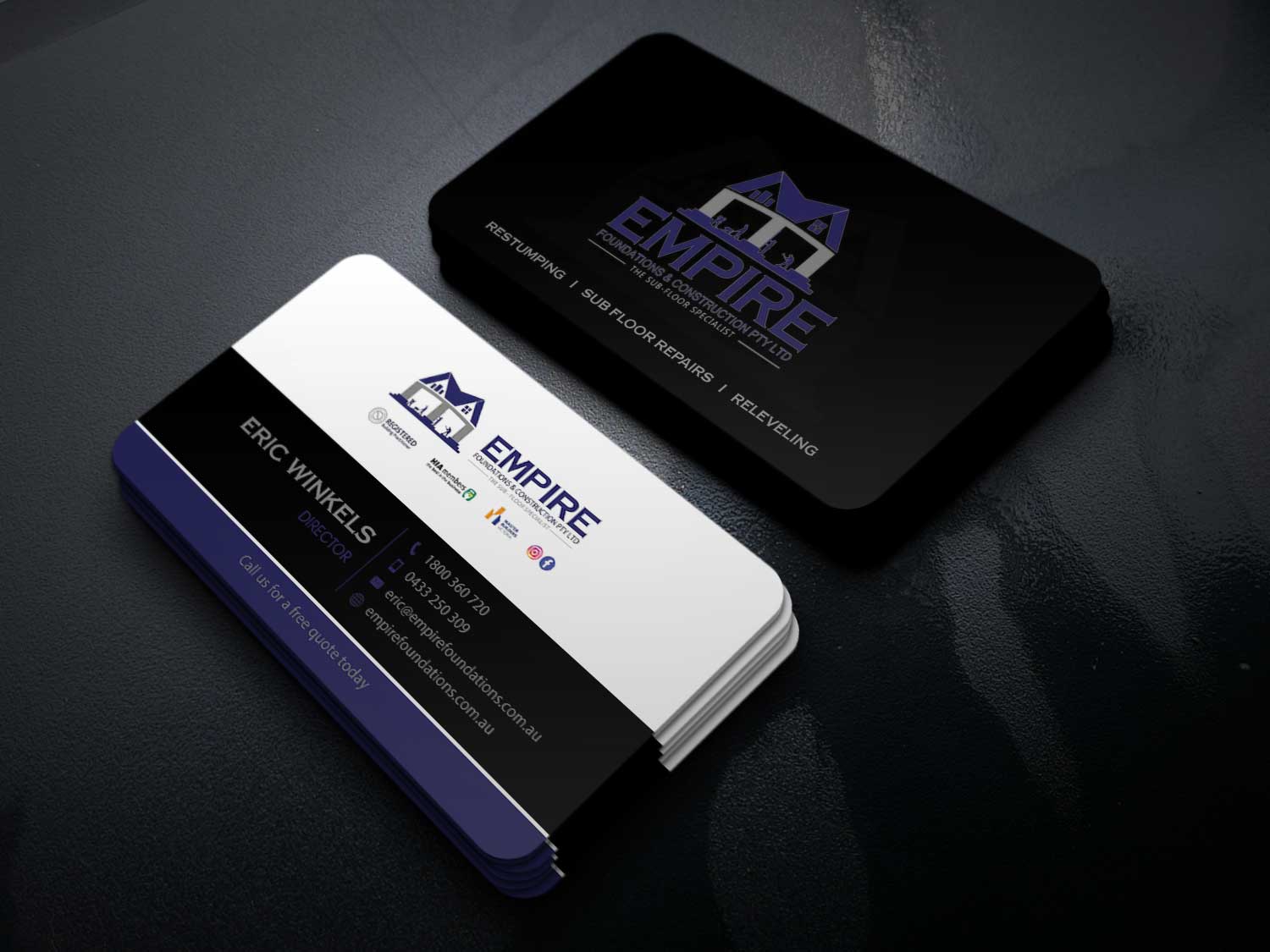 Business Card Design by Riz' for E K advanced carpentry  | Design #21755788