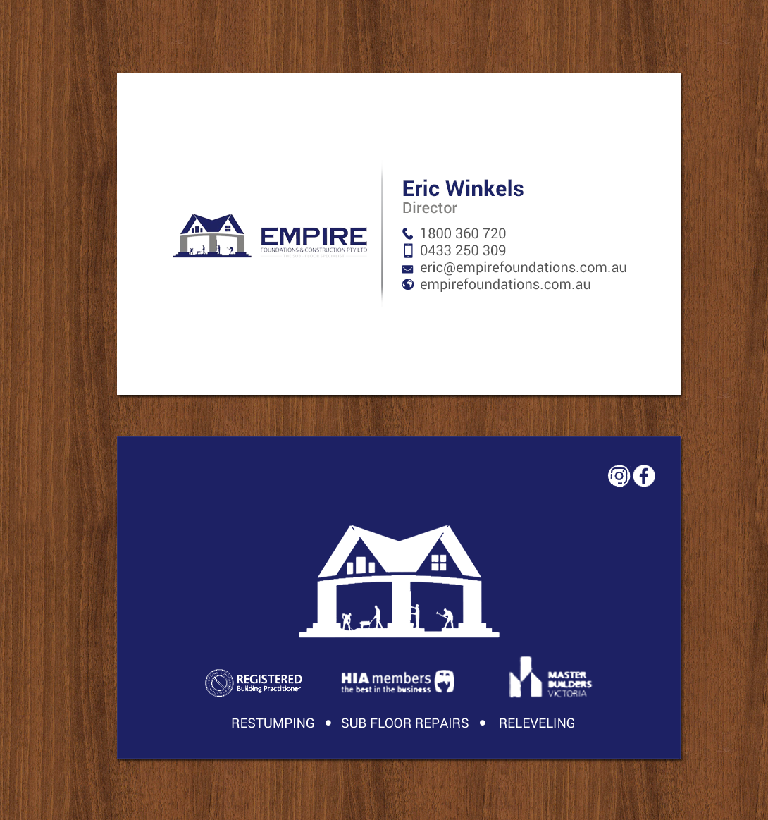 Business Card Design by chandrayaan.creative for E K advanced carpentry  | Design #21755276