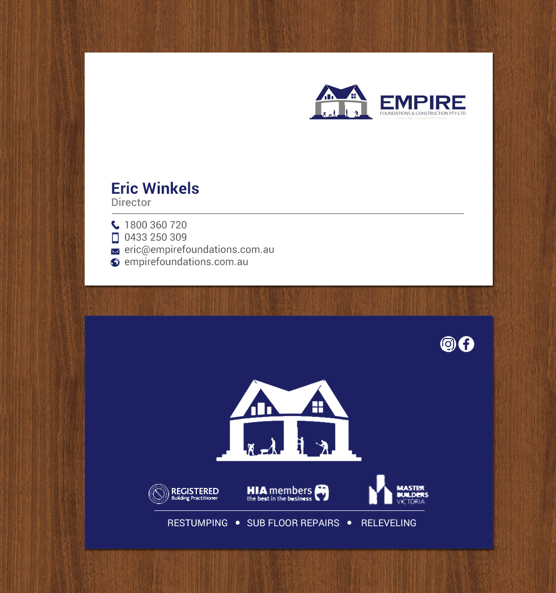 Business Card Design by chandrayaan.creative for E K advanced carpentry  | Design #21755279