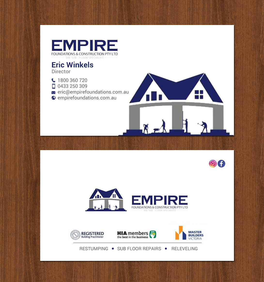 Business Card Design by chandrayaan.creative for E K advanced carpentry  | Design #21755283