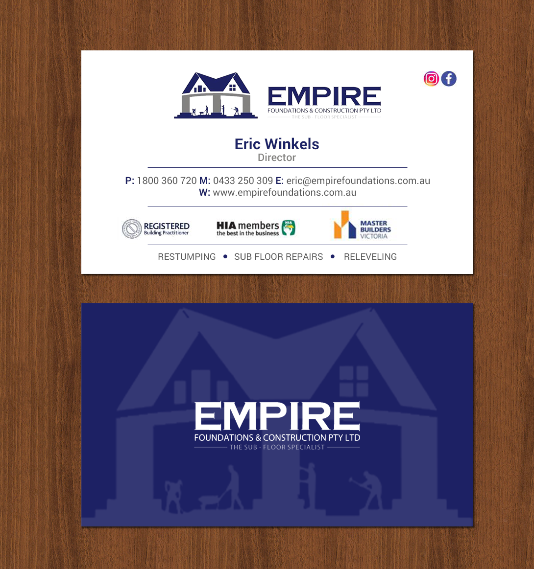 Business Card Design by chandrayaan.creative for E K advanced carpentry  | Design #21755284