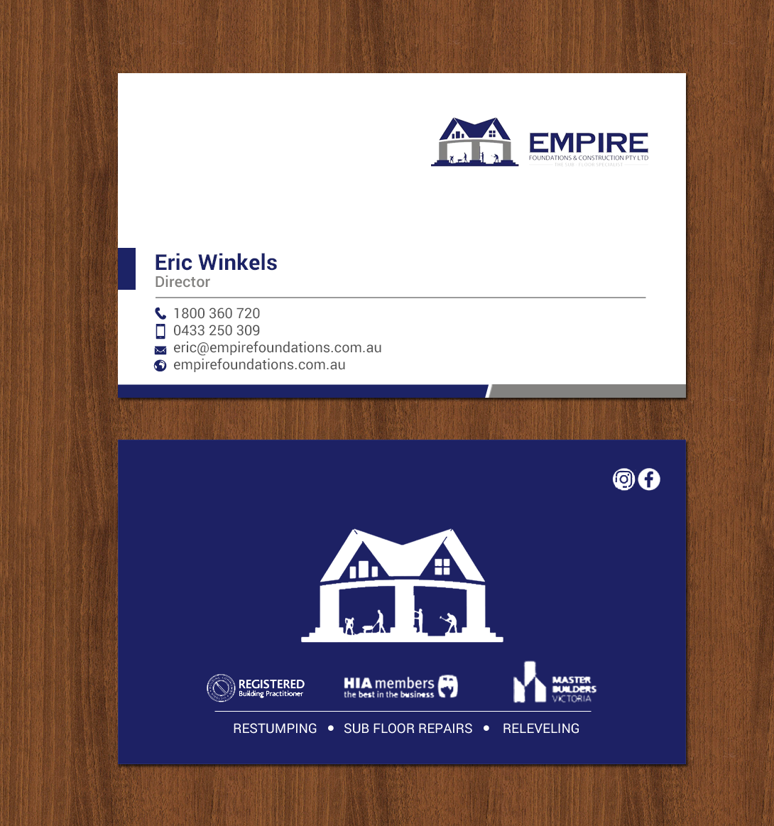 Business Card Design by chandrayaan.creative for E K advanced carpentry  | Design #21755285