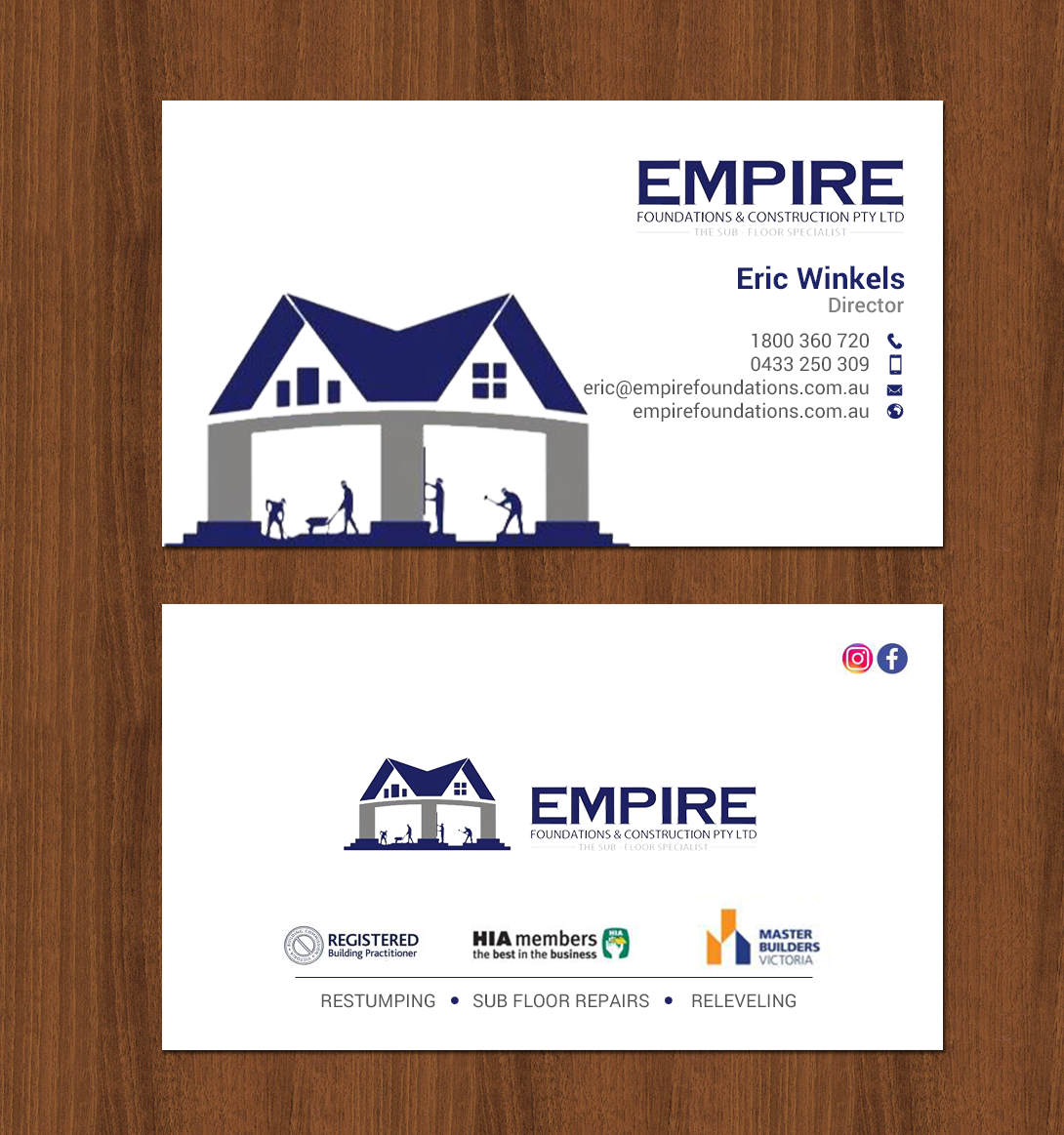 Business Card Design by chandrayaan.creative for E K advanced carpentry  | Design #21755286
