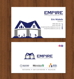 Business Card Design by chandrayaan.creative for E K advanced carpentry  | Design: #21755286