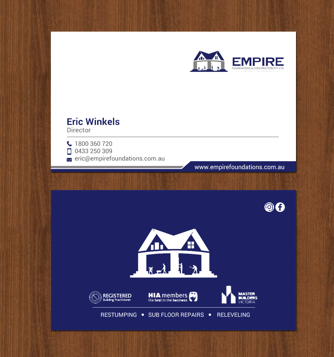 Business Card Design by chandrayaan.creative for E K advanced carpentry  | Design #21755291