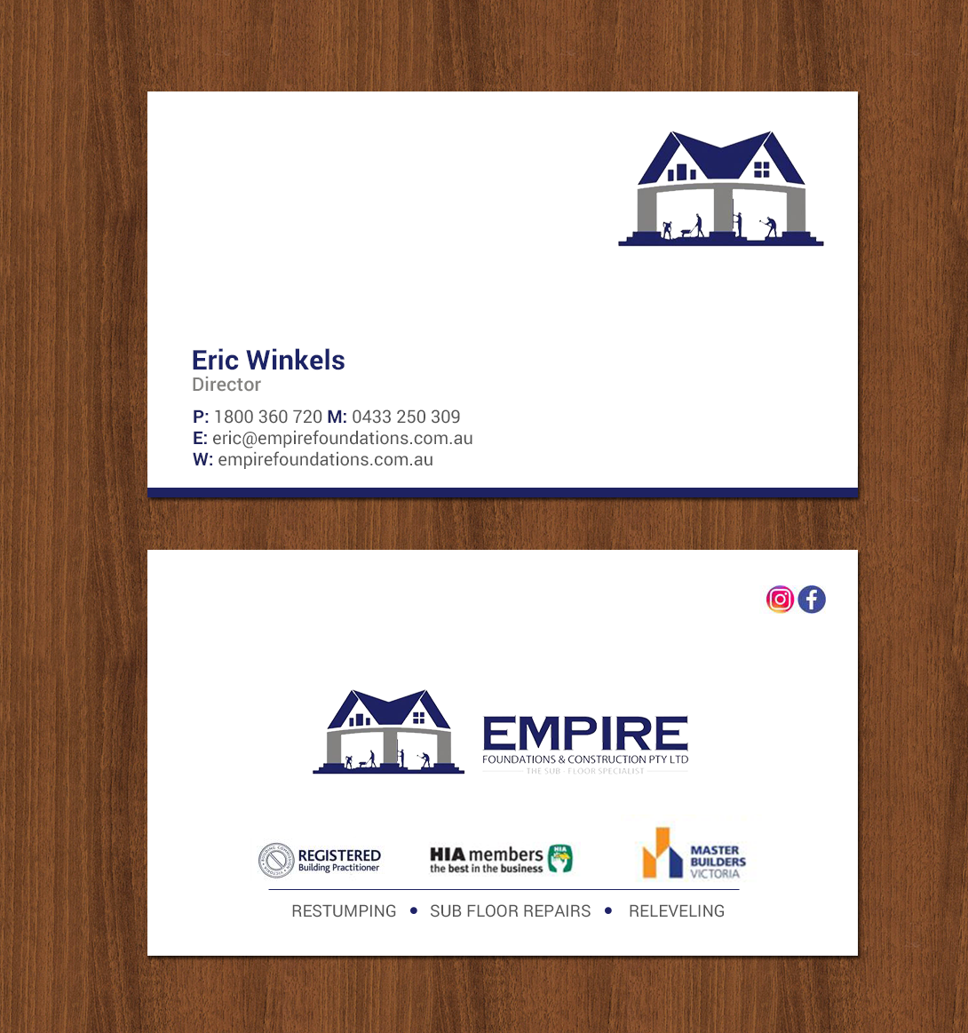 Business Card Design by chandrayaan.creative for E K advanced carpentry  | Design #21755295