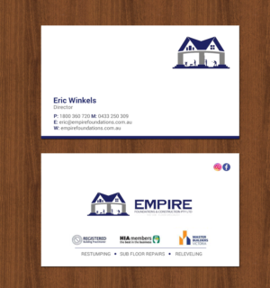 Business Card Design by chandrayaan.creative for E K advanced carpentry  | Design: #21755295