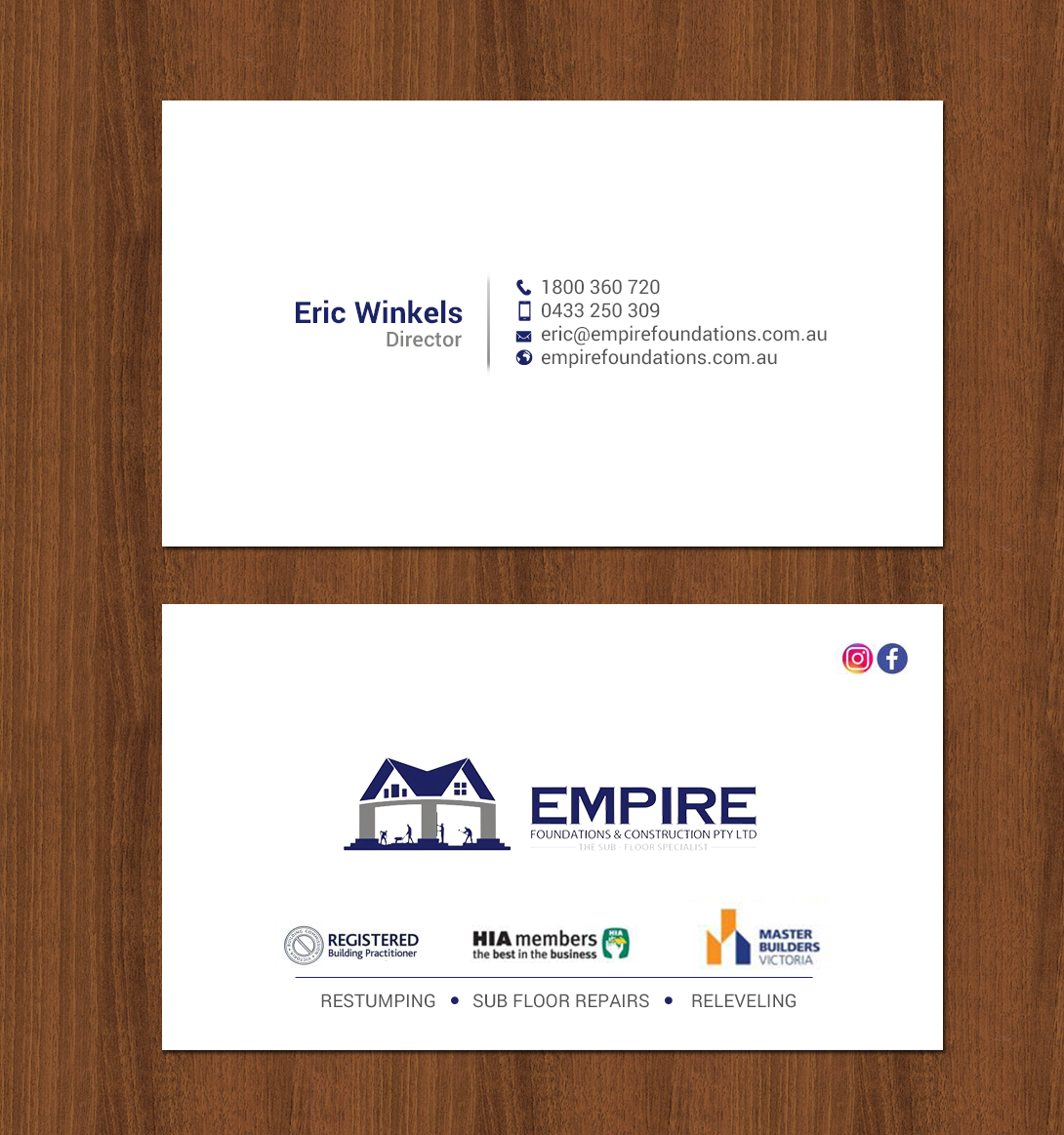 Business Card Design by chandrayaan.creative for E K advanced carpentry  | Design #21755296