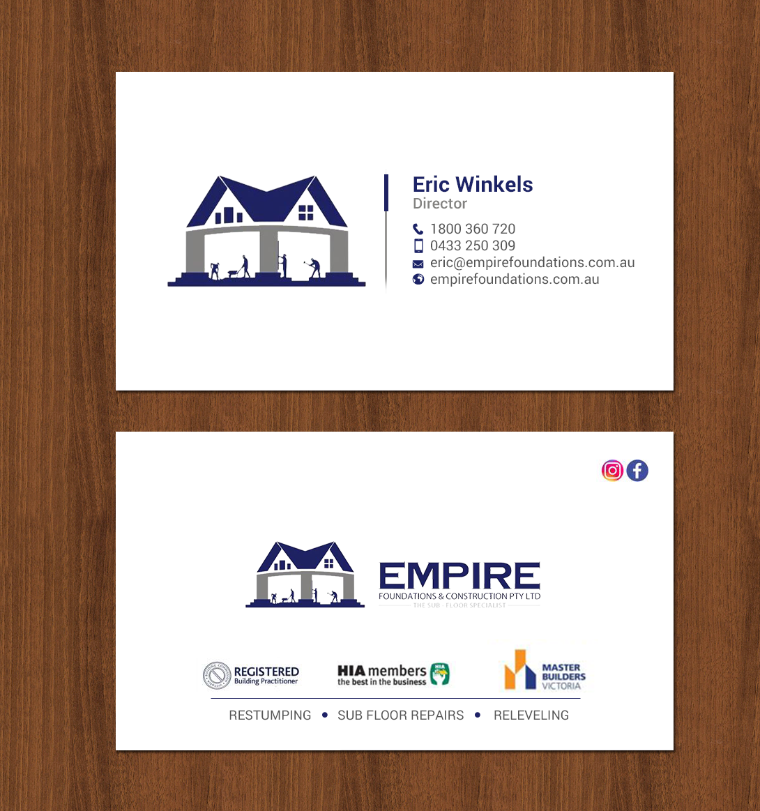 Business Card Design by chandrayaan.creative for E K advanced carpentry  | Design #21755297