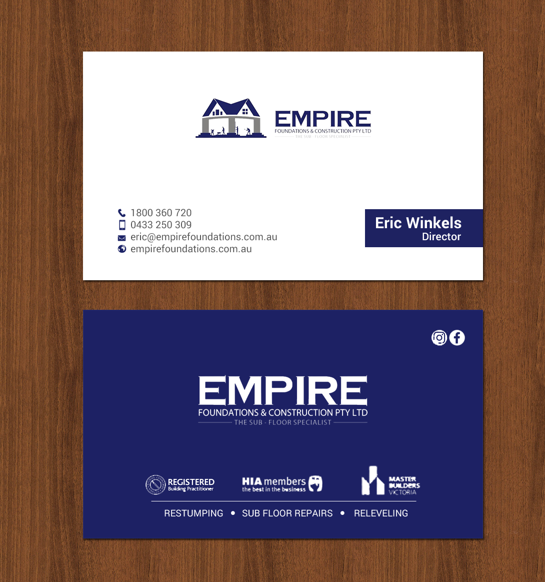 Business Card Design by chandrayaan.creative for E K advanced carpentry  | Design #21755299