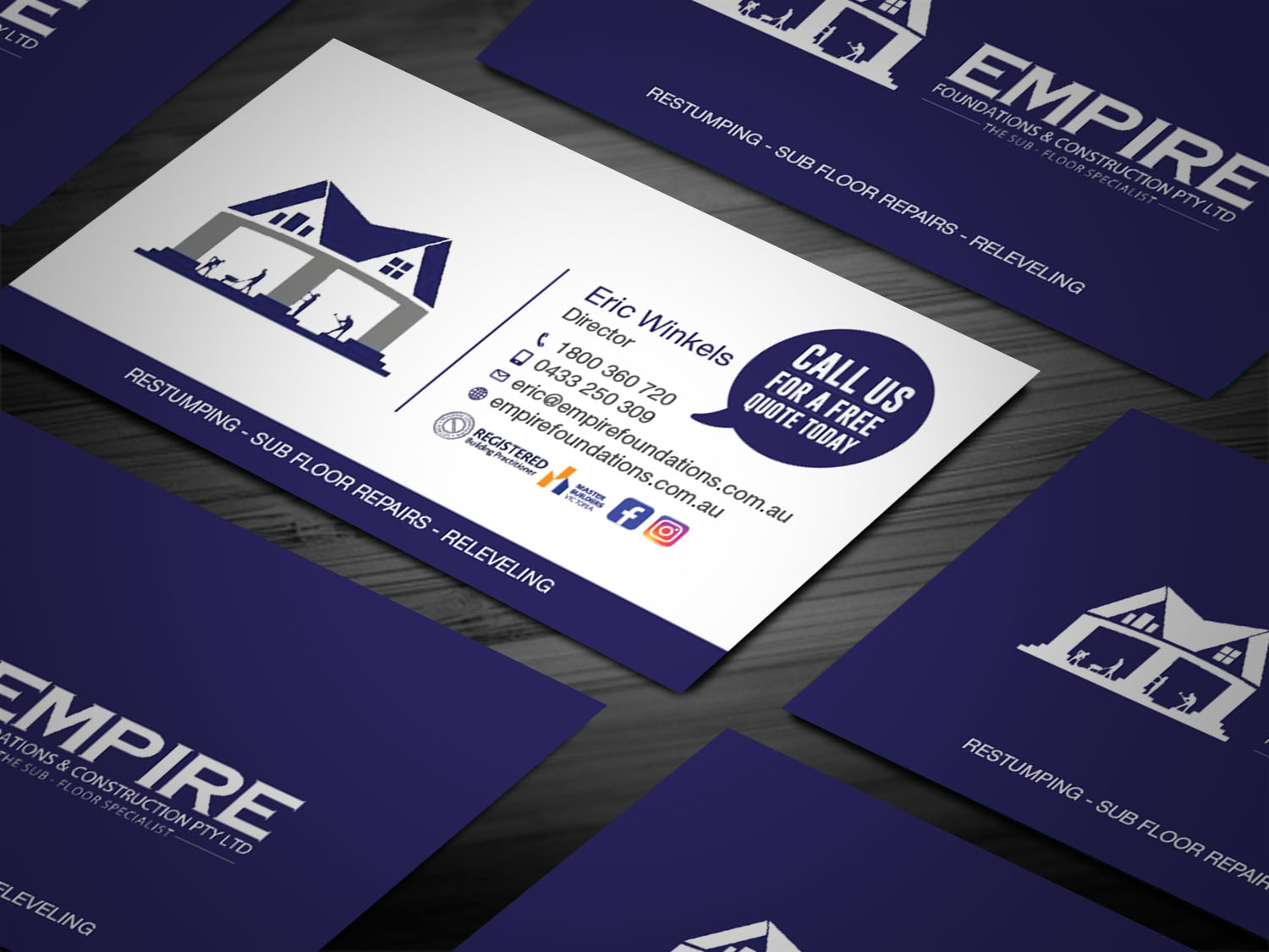 Business Card Design by Tripti Ranjan Gain for E K advanced carpentry  | Design #21753145