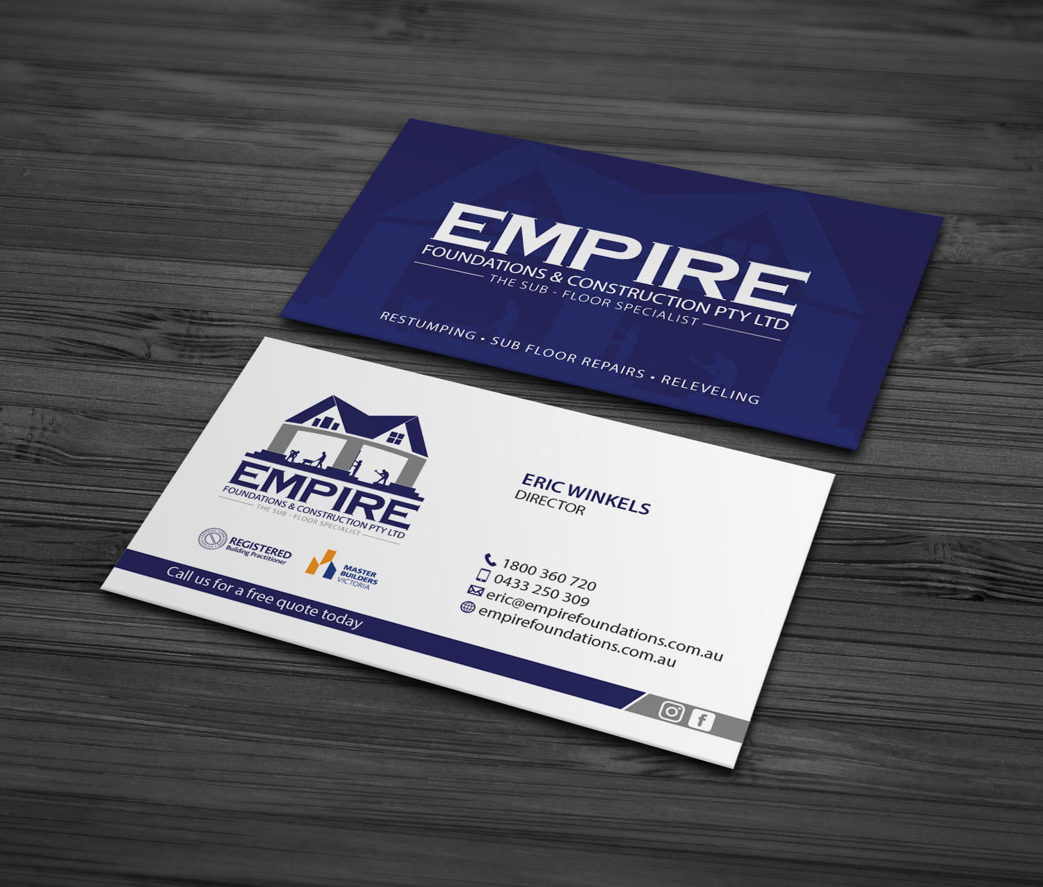 Business Card Design by MDesign for E K advanced carpentry  | Design #21752617