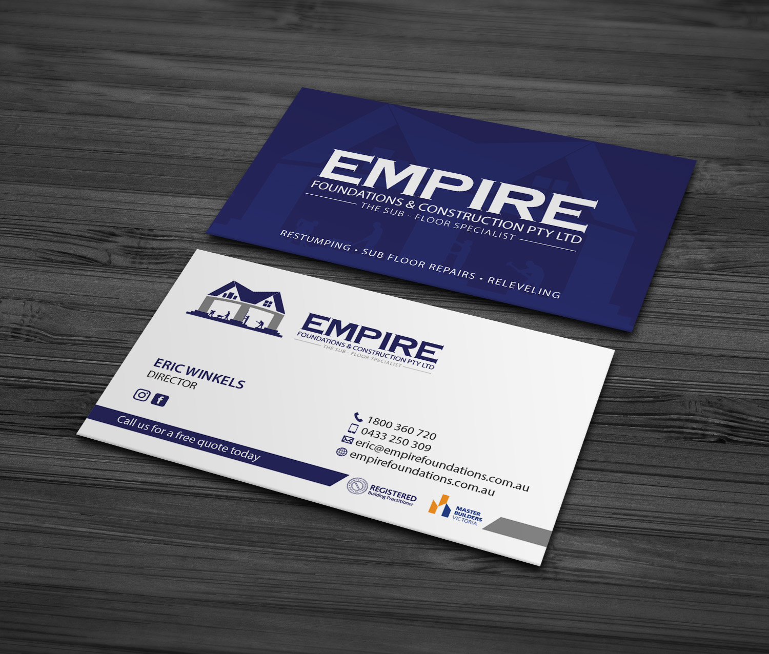 Business Card Design by MDesign for E K advanced carpentry  | Design #21752618